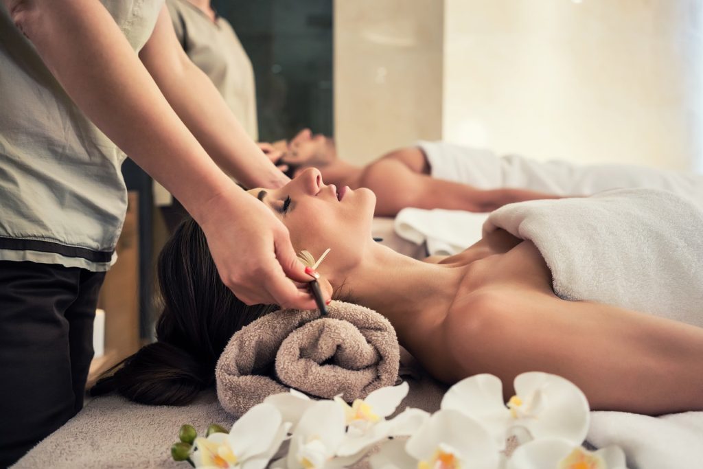 Couples getting massage